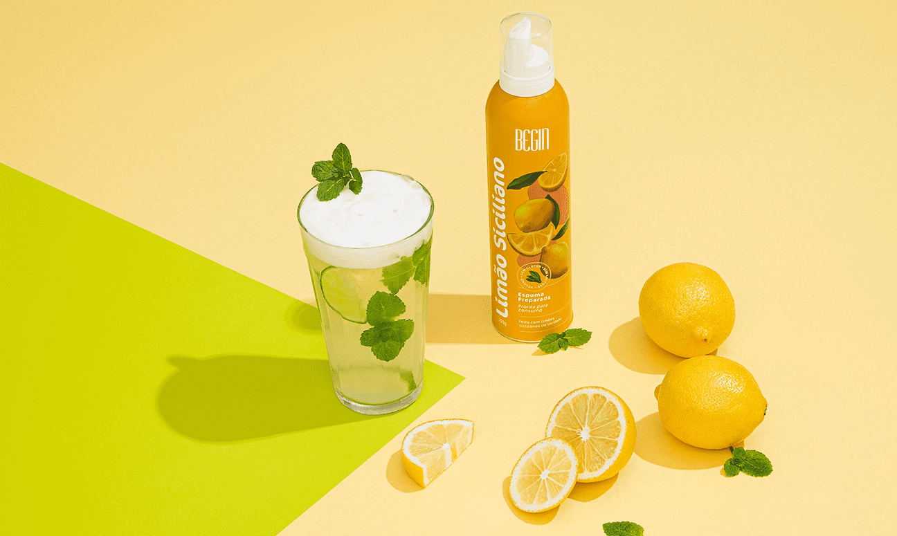 Espuma de limão siciliano
